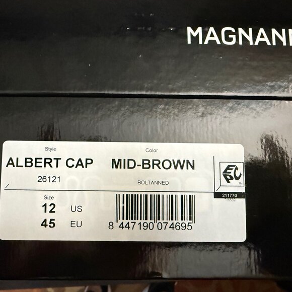Magnanni Mens Brown Leather Low Top Lace Up Albert Cap Toe Sneaker Sz 12 M New - Picture 7 of 14